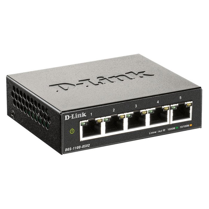D-Link DGS-1100-05V2 Switch de red EasySmart de 5 puertos Gigabit D-Link DGS-1100-05V2 Switch de red EasySmart de 5 puertos Gigabit